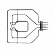Элек. ТЭН духовка 2,8 кВт(1,3+1,5)(368*366) П-образ.верх.нерж.(470845)