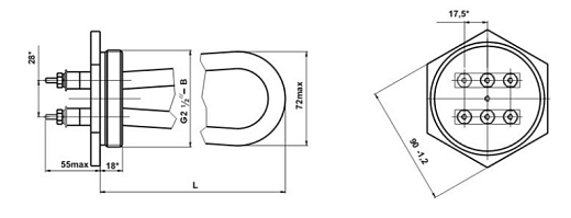 Схема для Элек. ТЭН (блок) СЭВ-12 (80 В 13/4,0 J 220) G 2 ½ 75мм нерж.